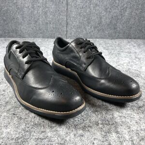 Rockport Shoes Mens Size 10 Black Leather Wingtip Oxford Brogue‎ truTECH CJ1399